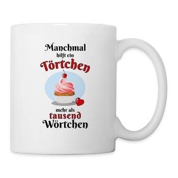 Ein Törtchen hilfe - Tasse - Weiß - Rechts