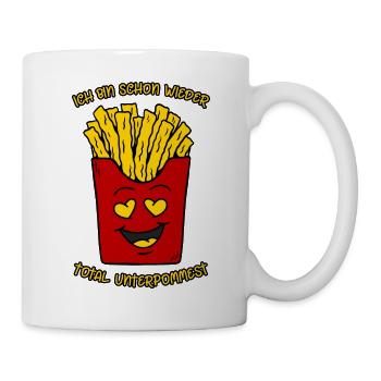 Pommes Frites / Schon wieder total unterpommest - Tasse - Weiß - Rechts