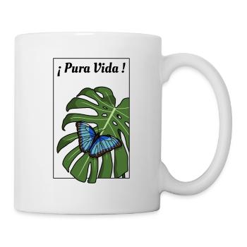 Pura Vida - Schmetterling (schwarzer Rahmen) - Tasse - Weiß - Rechts