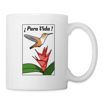 Pura Vida - Kolibri (schwarzer Rahmen) - Tasse - Weiß - Rechts