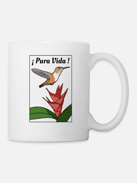 Pura Vida - Colibri (cadre noir) - Mug blanc - blanc