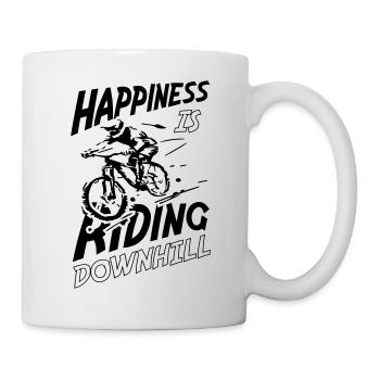 Happiness is Riding Downhill - Tasse - Weiß - Rechts