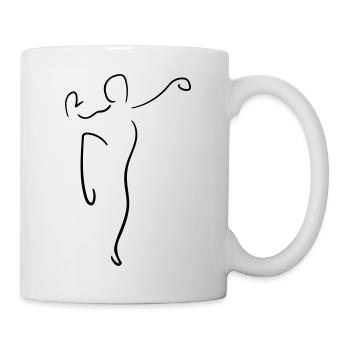 Tai Chi Line Art - Minimalistisch - Tasse - Weiß - Rechts