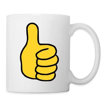 Emoji Pouce vers le haut Couleur de l’esquisse - Mug blanc - blanc - Droite