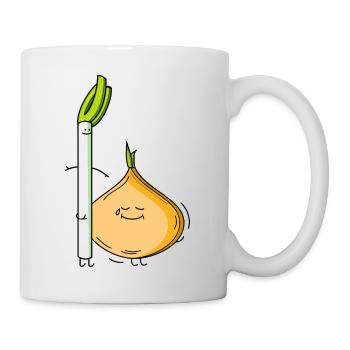 Paire poireau et oignon - Mug blanc - blanc - Droite