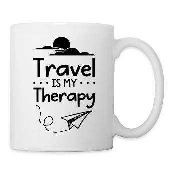 Voyager est ma thérapie - Mug blanc - blanc - Droite