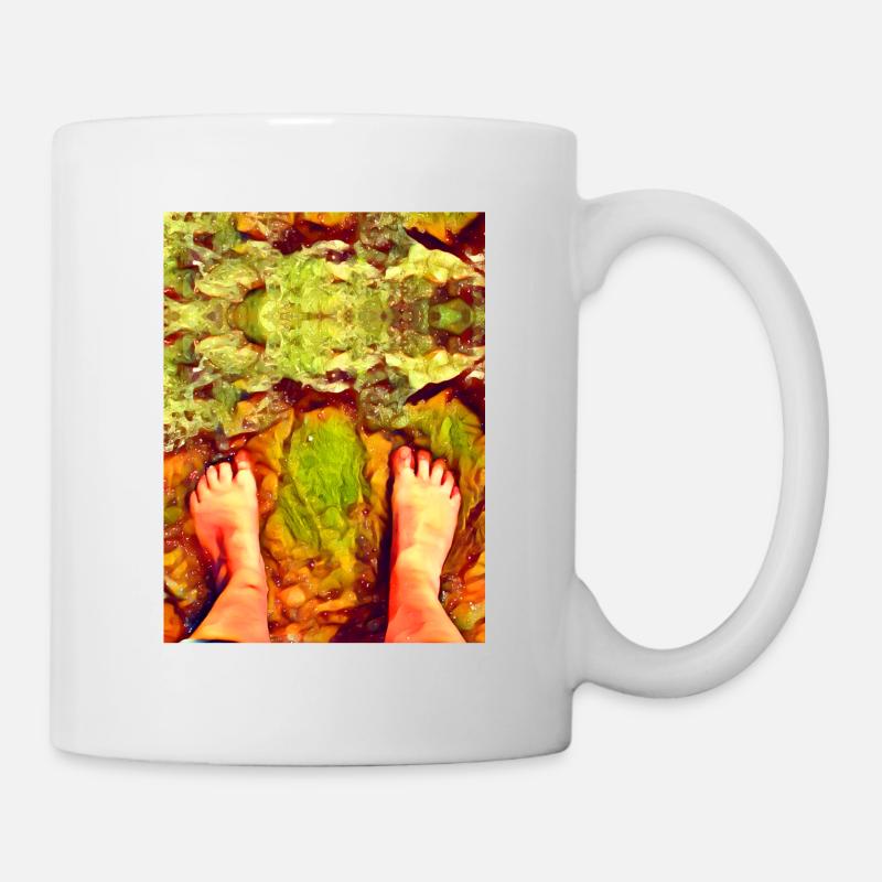 Les pieds dans l'eau plage - Mug blanc - blanc