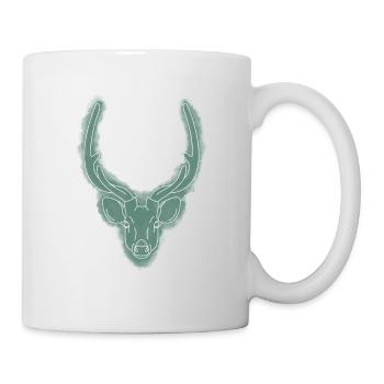 Tête de cerf / Bois / Trophée de chasse / Cerf / Gibier - Mug blanc - blanc - Droite