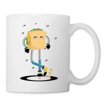Rollerskaten Rollerskater Skaten Sandwich Brot - Tasse - Weiß - Rechts