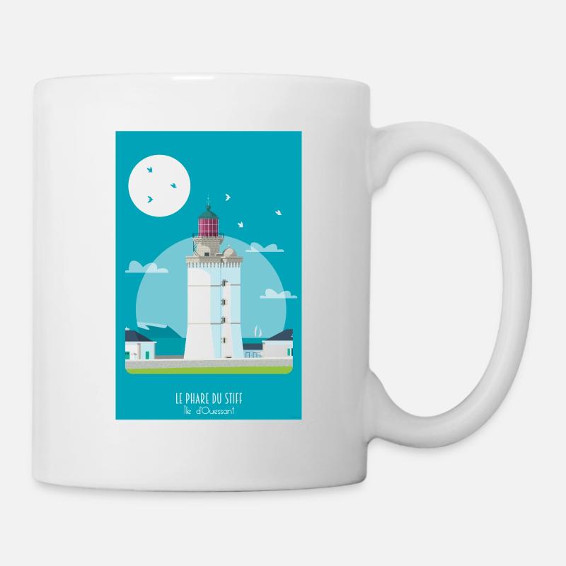 Phare du Stiff - île d'Ouessant - Mug blanc - blanc