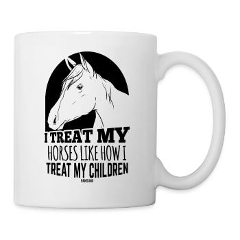 Riding training care horse stallion - Mug - white - Right