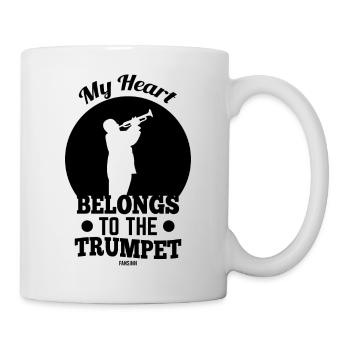 Herz Liebe Trompete Spruch - Tasse - Weiß - Rechts