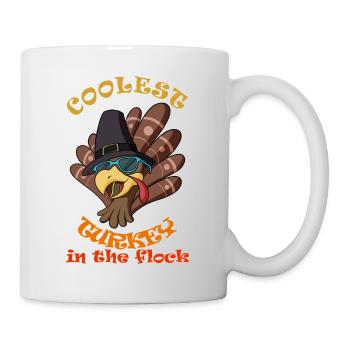 La dinde la plus cool du troupeau Je joyeux Thanksgiving - Mug blanc - blanc - Droite