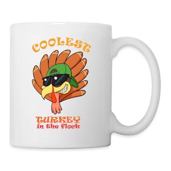 La dinde la plus cool du troupeau Je joyeux Thanksgiving - Mug blanc - blanc - Droite