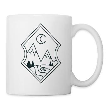 BOHO moonlit mountains and moon reflection - Mug - white - Right