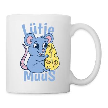 Lütje Muus Plattdeutsch Maus - Tasse - Weiß - Rechts