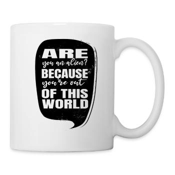 ass hoodies and sweatshirts funny alien spaceship - Tasse - Weiß - Rechts