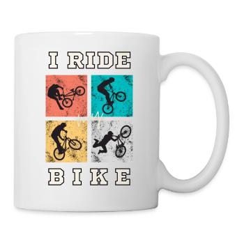 Ride my Bike cool en disant biker vintage cadeau - Mug blanc - blanc - Droite
