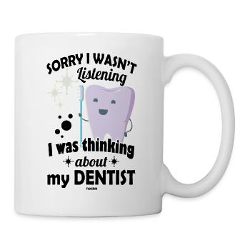 Zahnarzt Dentist Zahnbürste Kinder Baby Geschenk - Tasse - Weiß - Rechts