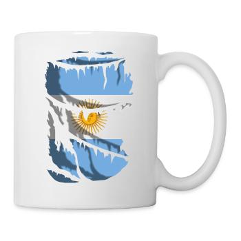 Flagge Argentiniens, zerrissener Stoffeffekt - Tasse - Weiß - Rechts