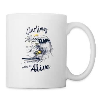 Le surf me rend vivant - Mug blanc - blanc - Droite