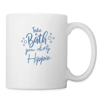 Take a bath you dirty hippie cool saying bathing - Mug - white - Right