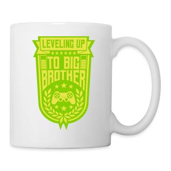 Leveling up big brother - Tasse - Weiß - Rechts