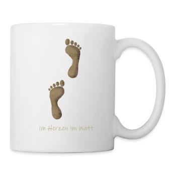 Im Herzen im Watt - Tasse - Weiß - Rechts