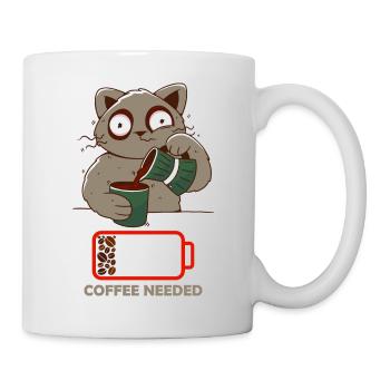 Coffee Cat Coffee needed, Coffee Addicted Cat - Mug - white - Right