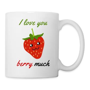 I love you BERRY much - Strawberry - Mug blanc - blanc - Droite