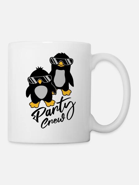 Party Crew Pinguin Freunde - Tasse - Weiß