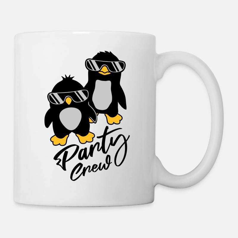 Party Crew Pinguin Freunde - Tasse - Weiß