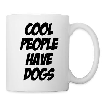 Les gens cool ont des chiens - Mug blanc - blanc - Droite