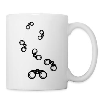 Icône de jumelles - Mug blanc - blanc - Droite
