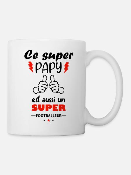 Ce super papy est aussi un super footballeur, foot - Mug blanc - blanc