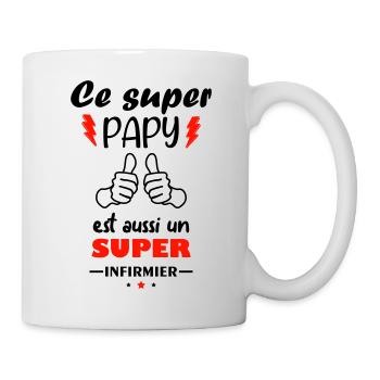Ce super papy est aussi un super infirmier - Mug blanc - blanc - Droite