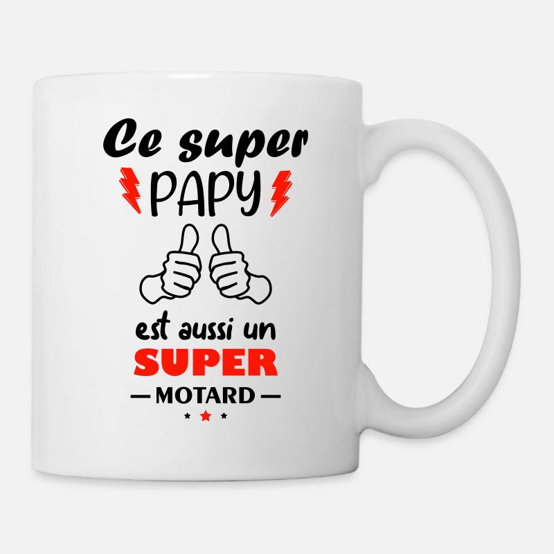 Ce super papy est aussi un super motard, Moto - Mug blanc - blanc