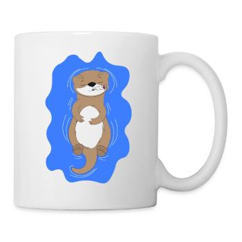 Räuchernder Otter - Tasse - Weiß - Rechts