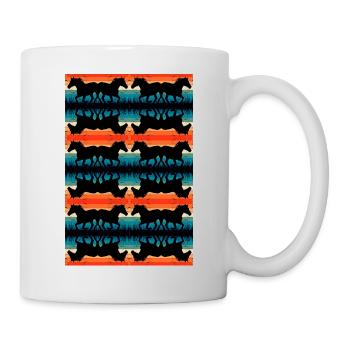 Muster Pferd Silhouette Sonnenuntergang - Tasse - Weiß - Rechts