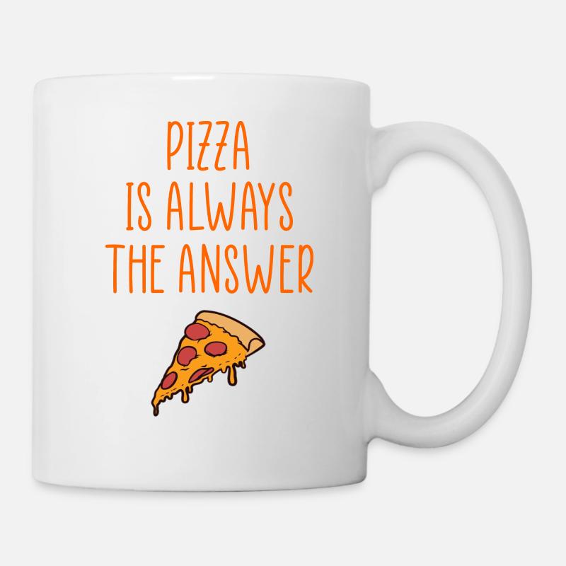 pizza toujours le logo de la réponse - Mug blanc - blanc