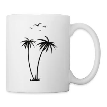 Palm trees and birds - Mug - white - Right