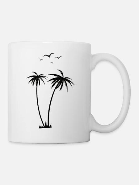Palm trees and birds - Mug - white