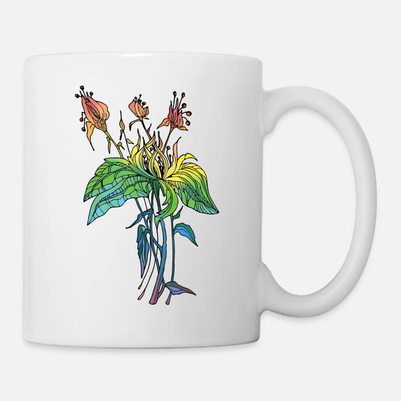 Blumen - Tasse - Weiß