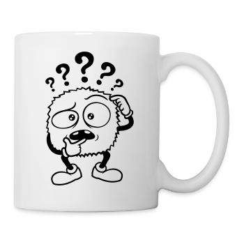 Doubtful question mark skeptical monster - Mug - white - Right