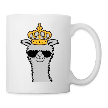 König Lama Sonnenbrille cool - Tasse - Weiß - Rechts
