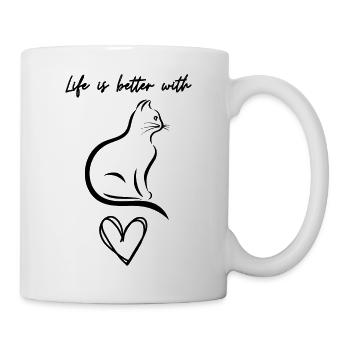 T shirt personnalisé pour les amoureux de chats - Mug blanc - blanc - Droite