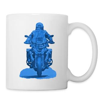 Motorcyclist blue - Mug - white - Right
