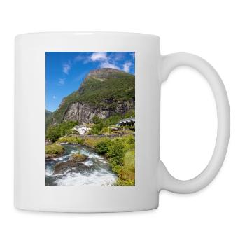 Geiranger panorama view from Storseterfossen - Tasse - Weiß - Rechts