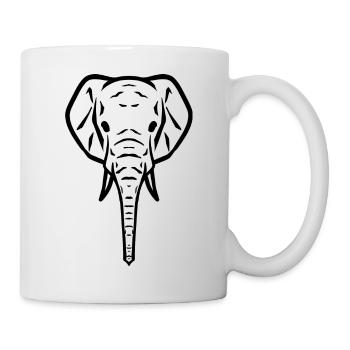 Elefantenkopf Symbol schwarz - Tasse - Weiß - Rechts