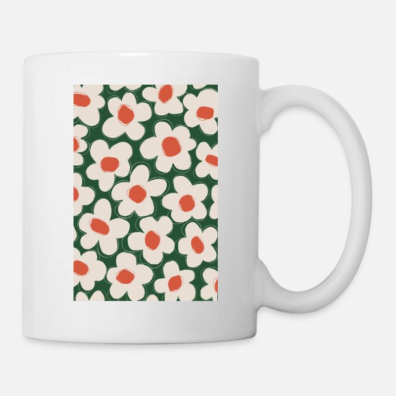 Fleurs beiges mignonnes - Mug blanc - blanc